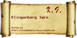 Klingenberg Imre névjegykártya
