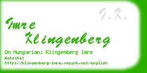 imre klingenberg business card